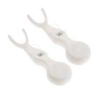 MOBUTOFU Palitos de Hilo Dental Reutilizables en Forma Cuidado Bucal Completo en Casa y Viajes, 2 Piezas de Material Abc Nylon Blanco