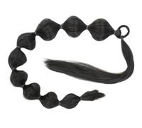 MOBUTOFU Peluca con Extensión de Caballo Sintética de 75 Cm, Coleta Postiza con Burbujas Envolventes, Color Natural Oscuro, para Uso Diario, Fiestas y Cosplay, Extensiones de Cabello