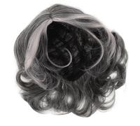 MOBUTOFU Peluca Corta y Media Gris Oscuro para Mujer Mayor Peluca Sintética Ondas Naturales Gorra Transpirable Adecuado para Disfraz Fiesta y Uso Diario Realista