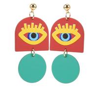 MOBUTOFU Pendientes de Acrílico con Diseño de Ojo para Mujer Aretes Colgantes Ligeros y Llamativos Joyería de Declaración para Fiestas y Uso Diario