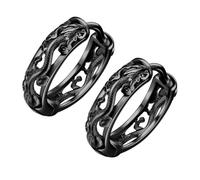 MOBUTOFU Pendientes Pequeños de Dragón para Hombre Estilo Étnico, Metal Chapado Negro, No Se Desvanecen, Diseño Redondo y Fresco para Vida Diaria y Verano Playa