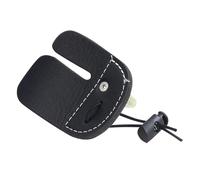 MOBUTOFU Protector de Dedos para Tiro Recurvo, Anillo Ajustable de Cuero Negro, Doble Capa Soporte para Pulgar, Práctica Deportiva y Protección Efectiva para Arqueros