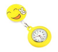 MOBUTOFU Reloj De Enfermera Colgante Bolsillo, Aleación De Zinc Durable, Clip Práctico, Color Amarillo, Diseño Flexible para Uso Médico Profesional