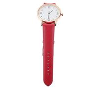 MOBUTOFU Reloj De Pulsera para Mujer Digital Sencillo Correa De Piel Sintética Roja Ultradelgado Cuarzo Uso Diario