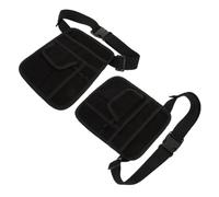 MOBUTOFU Riñoneras para Camarera con Cinturón Ajustable, Bolsa de Cintura Multipocket de Lona Negra, Compacta y Ligera para Bares y Cafés, Fácil de Limpiar, Pack de 2