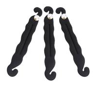 MOBUTOFU Rizador de Pelo Perezoso Perlas para Hacer Moños, Esponja Negra de 3 Piezas, Herramienta Elegante y Fácil para Peinar Cabello Fino en Mujeres