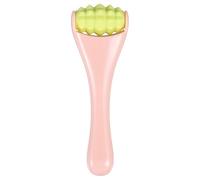 MOBUTOFU Rodillo de Masaje Facial para Ojos Portátil Varilla Rosa y Silicona Verde, Dispositivo para Importación de Esencias y Cuidado Piel, Herramienta para Aplicación de Crema
