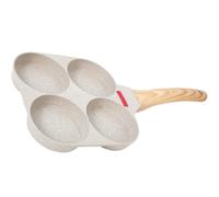 MOBUTOFU Sartén para Huevos 4 Orificios Antiadherente Multifunción Piedra Volcánica para Desayuno y Hamburguesas Uso Doméstico Fácil de Limpiar