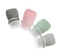 MOBUTOFU Set de 4 Botellas de Viaje de Silicona de 30ml, Contenedores Compactos Prueba de Fugas para Champú y Loción con Bolsa de Almacenamiento