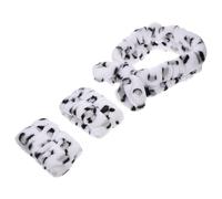 MOBUTOFU Set de Diadema y Pulsera de Franela Estampado de Leopardo para Limpieza Facial, Banda Elástica Ligera y Confortable Adecuada para Spa y Baño