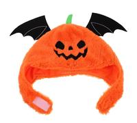 MOBUTOFU Sombrero de Peluche de Calabaza Grande Unisex para Fiesta de Halloween y Carnaval, Accesorio Divertido para Fotos y Disfraces, Color Naranja Vibrante, Tejido y Liviano
