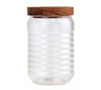 MOBUTOFU Tarro de Cristal Tapa de Madera 500ml, Envase de Vidrio | Sellado contra Olores y Humedad, Color Blanco, para Cocina y Encimera, Ver Contenido Facilidad