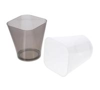 MOBUTOFU Tazas Medidoras Capacidad de 135ml, Base Plana Estable y Boca Cuadrada Set de 2 de Plástico Pp de Color Claro para Cocina en Casa y Manualidades