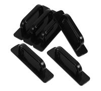 MOBUTOFU Tiradores Autoadhesivos para Puertas Correderas de Armarios, 6 Manijas Negras de Plástico para Muebles de Baño y Cocina, sin Necesidad de Taladro