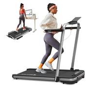 Mobvoi Home SE Cinta de Correr, Cinta de Correr Eléctrica Plegable 3 en 1, 2,5 HP, Compacta y Portátil Debajo del Escritorio, 12 km/h, Control Remoto, Pantalla LED, Ahorro de Espacio120 kg, Plata