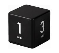 Mobxpar Temporizador de cocina, temporizador de cubo digital, cronómetro y cuenta regresiva para niños, estudio, entrenamiento y yoga (negro 1-3-5-10 minuto)