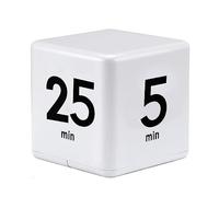 Mobxpar Temporizador digital de cubo, cronómetro y temporizador de cuenta regresiva para niños, estudio, entrenamiento y yoga (blanco 5-15-25-45 minutos)