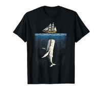 Moby Dick inspirado en ballenas amenazantes y naves Camiseta