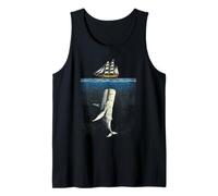 Moby Dick inspirado en ballenas amenazantes y naves Camiseta sin Mangas