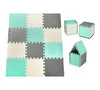 Moby-System Alfombra Puzzle Bebé 120x90x1,2 cm - Alfombra Acolchada Plegable para Gateo y Juegos - Colchoneta Antideslizante Impermeable con Diseños Educativos