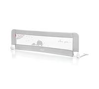 Moby-System Barandilla Cama Niño Plegable - Barrera de Seguridad Abatible con Malla Transpirable y Correas - Protección Anticaídas para Cama Infantil y de Adultos - 150 × 42 cm - Gris