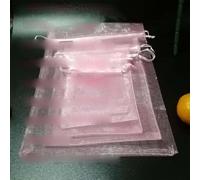 MObyat 100 uds/lote bolsas de Organza rosa bolsas con cordón bolsas de joyería bolsas de embalaje de regalo bolsas de paquete de regalo de boda de Navidad-35x50cm, 1 lote (100 uds)