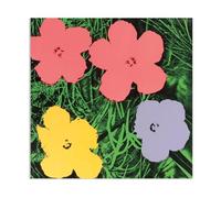 MOBYAT Andy Warhol《Flores》Arte pop Lienzo Pintura al óleo Obra de arte Póster Impresión decorativa Imagen Decoración de la pared Decoración del hogar 60x60cm(24x24in) Sin marco