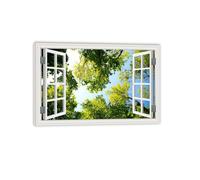 MOBYAT Cuadro Ventana con Paisaje,Imágenes de ramas naturales de árboles.,Mural Ventana 3D,BañO Paisaje Ventana,DecoracióN Moderna Salon30x45cm(12x18in) Sin marco