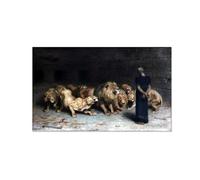 MOBYAT Daniel en el foso de los leones reproducción de famosos pinturas al óleo, Lienzo con impresión moderna, sobre lienzo, para la decoración del hogar 40x65cm(16x26in) Sin marco