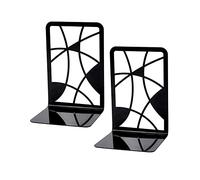 MOBYGKFY 1 par Black Metal Sookends Hollow out Book Stands Lightweight Book Holders Libro Antideslizante Termina Book Supports