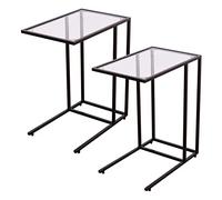 MOBYGKFY 2 uds Bandeja de café sofá Lateral Mesa Auxiliar sofá otomano Soporte TV Regazo con Parte Superior