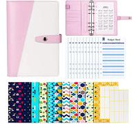 MOBYGKFY 28pcs A6 PU Planificador de sistemas de sobres de bajo carpeta con sobres de presupuesto en efectivo, hojas de presupuesto, pegatinas 24 unids y calendario 2021(3-Pack)