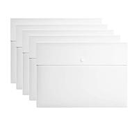 MOBYGKFY 5 PAQUETES A4 Tamaño de la carpeta de archivos de la carpeta de los archivos de los bolsillos de los bolsillos del de plástico Organizador de letras de documento con botón de cierre de botón(