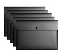 MOBYGKFY 5 PAQUETES A4 Tamaño de la carpeta de archivos de la carpeta de los archivos de los bolsillos de los bolsillos del de plástico Organizador de letras de documento con botón de cierre de botón(