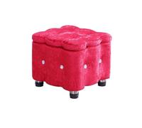 MOBYGKFY A Square Storage Stool at The Doorstep Can Be Used to Sit on A Solid Wood Storage Stool(Rosso)