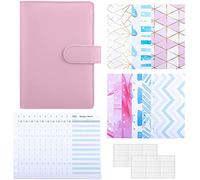 MOBYGKFY A6 PU SOBRE DE PRINCIPIOS DE CAUSIONES DE PRINCIPIO SOBRE EL SOBRE EL DE ORGANIZADORES DE PLANIFICACIÓN CON LAS HOJAS DE PRESUPUESTO DE GASTOS, ETIQUETAS DE ETIQUETA(3-Pack)