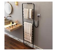 MOBYGKFY Accesorios de baño toallero eléctrico calentado, sin perforación. Secador de Toallas Inteligente esterilizador de Acero Inoxidable, Calentador de Toallas(Black Left,220V)