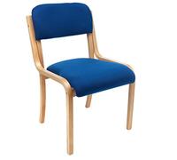MOBYGKFY Apilamiento de sillas for visitantes - Silla de Madera del Marco de Pila No Arms- Azul, Gris(BLU)