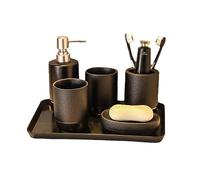 MOBYGKFY Artículos de tocador de cerámica Juego de tocador de baño for el hogar de 6 Piezas Juego de artículos de tocador for baño