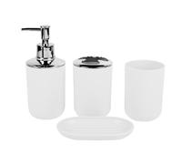 MOBYGKFY Artículos for el hogar Kit de baño Set de artículos de tocador Jabonera Botella de loción Soporte for Cepillo de Dientes(Blue,White)