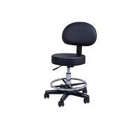 MOBYGKFY Asiento Redondo Giratorio del balanceo Taburete con reposapiés Silla de Cuero Medical SPA Labor de redacción de tareas de Escritorio Taburete con Volver a