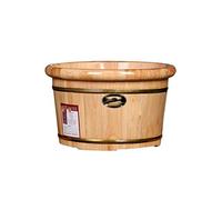 MOBYGKFY Barril de madera para baño de pies barril para pies de madera lavabo de espuma de madera maciza barril de madera hogar pequeño barril de madera bañera para pies