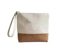 MOBYGKFY Bolsa de Almacenamiento de cosméticos Grano de Madera Patchwork Color Cremallera Bolsa de Aseo de Viaje Gran Capacidad