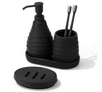 MOBYGKFY Botella desinfectante for Manos, Taza for Cepillo de Dientes, Bandeja, Caja de jabón, Kit de artículos de tocador for baño y baño