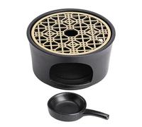 MOBYGKFY Calentador de Base de tetera, calentador de Metal, cera candelita, calentadores de acero inoxidable, estufa de té caliente(Blue,White)