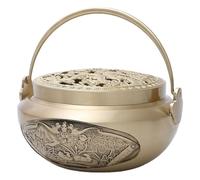 MOBYGKFY Calentador de Manos Grande de latón for el hogar, dragón, Phoenix, Chengxiang, Incienso, Humo, clásico Chino, portátil