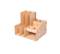 MOBYGKFY Carpeta Caja de Almacenamiento Multi-Capa File Rack Stay Soporte Oficina Suministros Mesa de Almacenamiento(Wood Color)