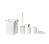 MOBYGKFY Cepillo de baño, Botella de loción, Taza de Cepillo de Dientes, Caja de jabón, artículos de tocador, Almacenamiento, Kit de Limpieza de baño