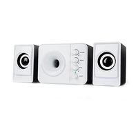 MOBYGKFY de Teatro en casa Ordenador Personal Super Bass Subwoofer Wired Computer Speaker Music Boombox Desktop Laptop televisión Subwoofe(Wit)