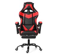 MOBYGKFY Ejecutivo Silla de Oficina - Silla de Oficina Virtual con reposapiés y Acolchado Grueso - Silla reclinable con Ordenador ergonómico segmentado Volver, Negro(3-Pack)